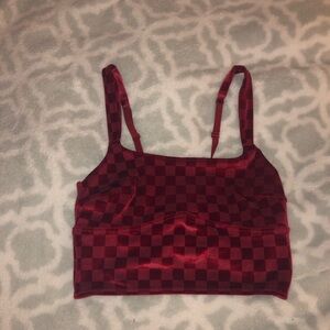 Stylish Red Checkered Women's Bralette